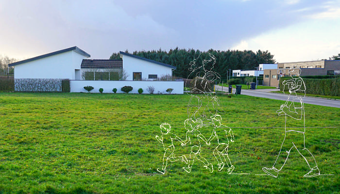 Boligkvarter med moderne parcelhuse