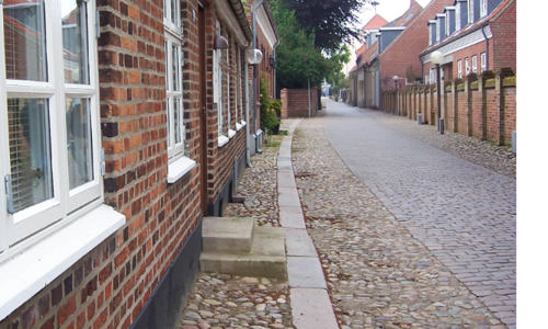 Gade med brosten i Ringkøbing